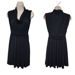 Soprano Cowl Neckline Sleeveless Black Knee Length Dress Size Medium
